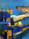 Blue Abstract Painting | Original Handmade Contemporary Wall Art (ART-16885-120577) - Handpainted Art Painting - 36in X 48in