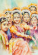 Before Dance (ART-7260-120639) - Handpainted Art Painting - 9in X 14in