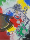 Abstract Freehand Coloured Shiney Design (ART-325-120610) - Handpainted Art Painting - 11in X 14in
