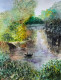Boat Ride In A Lake (ART-8841-120681) - Handpainted Art Painting - 11in X 15in