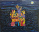 Krishna Gopika Jal Kreeda (ART-15751-120678) - Handpainted Art Painting - 25in X 20in