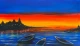 Banaras Ghat (ART-3512-120751) - Handpainted Art Painting - 30in X 15in