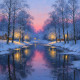 Mirror Of The Winter Sun (PRT-15697-120793) - Canvas Art Print - 60in X 60in