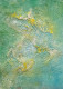 Large Textured Abstract Painting, Green Yellow  Artwork (ART-8156-120774) - Handpainted Art Painting - 15in X 21in