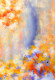 Vibrant Textured Abstract Painting In Orange & Blue (ART-8156-120853) - Handpainted Art Painting - 15in X 21in