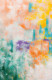 Pastel Textured Abstract Painting, Soft Orange Teal (ART-8156-120858) - Handpainted Art Painting - 15in X 22in
