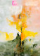 Bold Yellow Orange Abstract With Textured Depth (ART-8156-120871) - Handpainted Art Painting - 15in X 21in