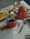Tea Time (ART-8322-120930) - Handpainted Art Painting - 10in X 12in