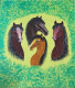 4 Horses (ART-17697-120919) - Handpainted Art Painting - 24in X 28in