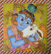 TRADITIONAL KERALA MURAL PAINTING-UNNIKANNAN (PRT-8844-121001) - Canvas Art Print - 17in X 18in