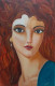 The Crimson Muse (ART-17719-121018) - Handpainted Art Painting - 36in X 24in