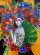 Ornamented Silence In Bloom (ART-8156-121268) - Handpainted Art Painting - 10in X 14in