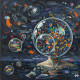 Bubbles Inner Reflection (PRT-1253-121107) - Canvas Art Print - 36in X 36in