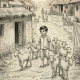 The Young Shepherd - Harmony With Nature (ART-18384-121412) - Handpainted Art Painting - 12in X 10in