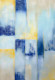 Blue Yellow Minimal Geometric Abstract Modern Wall Art (ART-8156-121129) - Handpainted Art Painting - 15in X 21in
