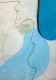 Minimal Abstract Blue Shapes Painting Modern Neutral Wall Art (ART-8156-121248) - Handpainted Art Painting - 15in X 21in