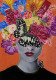 Butterfly Veil With Vibrant Florals (ART-8156-121265) - Handpainted Art Painting - 8in X 12in