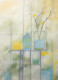 Soft Still Life With Bottles And Floral Accent (ART-8156-121185) - Handpainted Art Painting - 15in X 21in