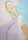 Minimal Abstract Line Art With Soft Pastels (ART-8156-121166) - Handpainted Art Painting - 15in X 21in
