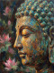 Golden Silence Of Buddha (PRT-15697-121434) - Canvas Art Print - 45in X 60in