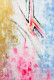 Colorful Textured Abstract Pink Blue Modern Canvas (PRT-8156-121337) - Canvas Art Print - 16in X 24in