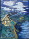 Acrylic Painting-Moonlight By The River (ART-18425-121647) - Handpainted Art Painting - 21in X 28in
