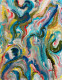 Blue Coral Rhythm (PRT-8156-121782) - Canvas Art Print - 14in X 18in