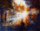 Golden Hour In The Woods (ART-7615-122120) - Handpainted Art Painting - 20in X 16in