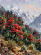 Crimson Blooms Of The Himalaya (20260428) (PRT-15697-122100) - Canvas Art Print - 45in X 60in