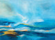 Tranquil Blue Seascape Horizon (ART-8156-122056) - Handpainted Art Painting - 15in X 21in