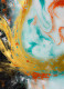 Golden Tide Abstract Bold Color Flow (ART-8156-121857) - Handpainted Art Painting - 15in X 21in