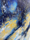 Midnight Gold Flow Abstract Painting (ART-8156-121983) - Handpainted Art Painting - 14in X 21in