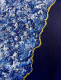 Royal Blue Gold Textured Abstract Statement (ART-8156-121849) - Handpainted Art Painting - 15in X 21in