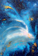Blue Wave Abstract Painting (ART-8156-121906) - Handpainted Art Painting - 15in X 21in