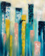Pastel Skyline Harmony Abstract Painting (ART-8156-121895) - Handpainted Art Painting - 14in X 18in