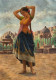 Saffron Soul, Indigo Heart (ART-15644-122209) - Handpainted Art Painting - 24in X 32in
