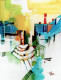 Impressions Of A City Life (ART-924-122223) - Handpainted Art Painting - 14in X 18in