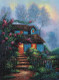 Whispers Of The Twilight Garden (ART-4815-122259) - Handpainted Art Painting - 18in X 24in