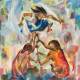 The Leap Of Joy (ART-17654-122275) - Handpainted Art Painting - 24in X 24in