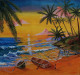 Seascape Landscape Painting (PRT-15701-122292) - Canvas Art Print - 42in X 40in