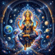 Bhuvaneshwari Ma - Lady Of The Universe | Queen Of All Worlds | (PRT-8740-122457) - Canvas Art Print - 12in X 12in