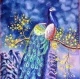 Mayura Mayam (The Golden Blossom Sentinel) (ART-18554-122538) - Handpainted Art Painting - 18in X 24in