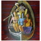 Ram Sita Laxman And Kewat (ART-17698-122528) - Handpainted Art Painting - 24in X 25in