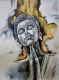 Golden Serenity – Contemporary Buddha Portrait (ART-3674-122516) - Handpainted Art Painting - 18in X 24in