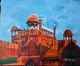 The Timeless - Red Fort (ART-7902-122507) - Handpainted Art Painting - 36in X 30in