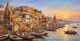 Banaras Ghat Painting (ART-3319-122615) - Handpainted Art Painting - 60in X 36in
