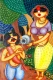 Shakuntala & Dushmanta (ART-16119-122614) - Handpainted Art Painting - 15in X 22in