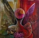 Man Ki Udan (ART-18391-122607) - Handpainted Art Painting - 24in X 24in
