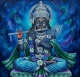 Handmade Acrylic Style Lord Krishna Painting - Divine Krishna Playing Flute Canvas Art (ART-3319-122590) - Handpainted Art Painting - 28in X 28in