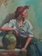 Lazy Daisy (ART-8322-122646) - Handpainted Art Painting - 17in X 24in